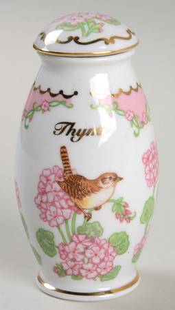 Birds and Blossoms-Spice Jars Thyme-House Wren - Spice Jar Set-Ind Jar-Motif 23
