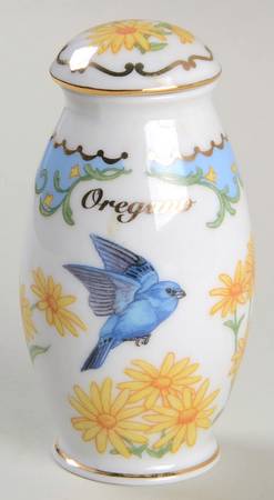 Birds and Blossoms-Spice Jars Oregano-Indigo Bunting - Spice Jar Set-Ind Jar-Motif 16
