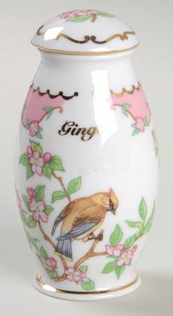 Birds and Blossoms-Spice Jars Ginger-Cedar Waxwing - Spice Jar Set-Ind Jar-Motif 11