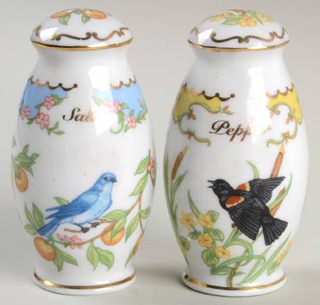 Birds and Blossoms-Spice Jars Salt & Pepper Set - Salt And Pepper Set
