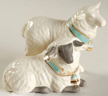 First Blessing-Nativity Sheep-Pair-Black Face - No Box