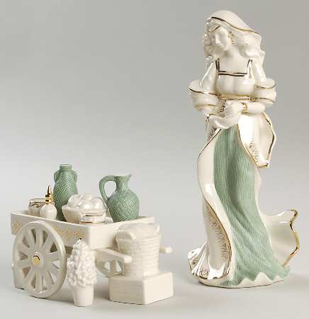 First Blessing-Nativity Perfume Seller With Cart-Set Of 2 - Boxed