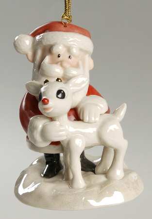 Whimsical Rudolph Ornaments Santa's Red Nosed Reindeer - Boxed