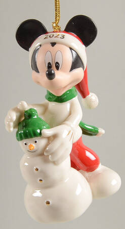 Mickey Mouse Annual Ornaments Mickey And Snowman - No Box