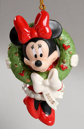 Mickey Mouse Annual Ornaments Minnie With Wreath - No Box