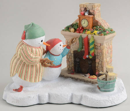 Lynn Bywaters Snowman Collection Getting Ready For Santa-Light - Boxed