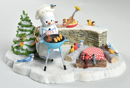 Lynn Bywaters Snowman Collection Kiss The Cook - No Box