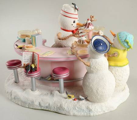 Lynn Bywaters Snowman Collection Sam's Soda Shoppe - No Box