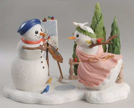 Lynn Bywaters Snowman Collection Masterpiece In The Making - Boxed