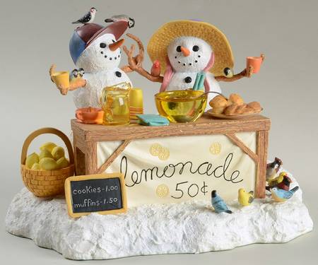 Lynn Bywaters Snowman Collection Lemonade Stand - With Box