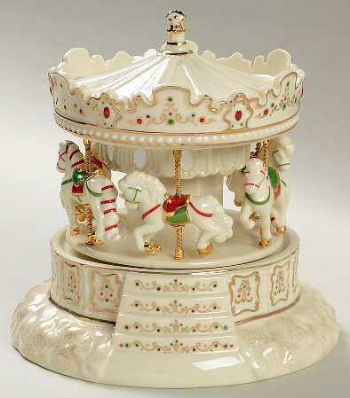 Mistletoe Park Village Village Carousel-Musical - Boxed