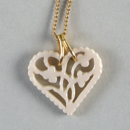 Lenox Jewelry Enameled Heart Necklace - No Box 42