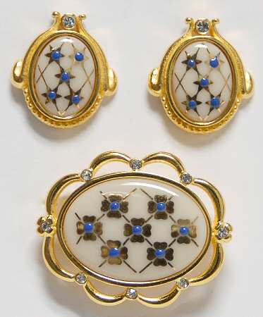 Lenox Jewelry Jewel Sapphire-Earrings & Brooch - Boxed