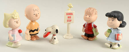 Peanuts Figurines Back To School - 6pc Set - No Box
