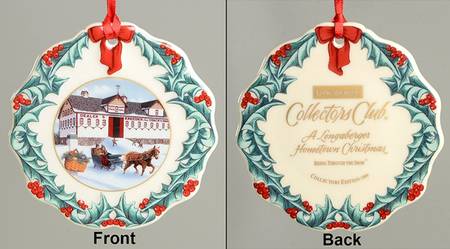 Longaberger Collector Club Ornament Riding Through The Snow - Boxed