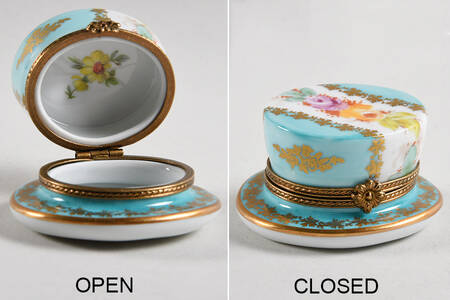 Limoges Miniature Figurines & Giftware Floral Top Hat - No Box