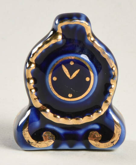 Limoges Miniature Figurines & Giftware Round Cobalt Clock - No Box