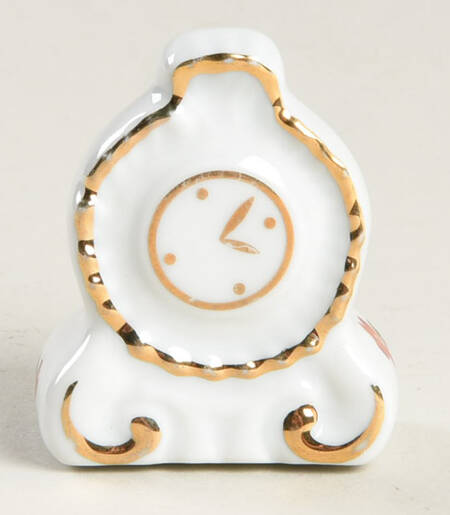 Limoges Miniature Figurines & Giftware Round Floral Clock - No Box
