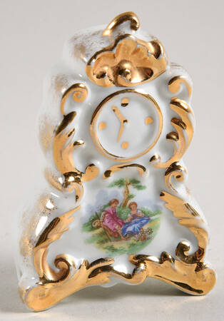 Limoges Miniature Figurines & Giftware Clock White Two Ladies - No Box