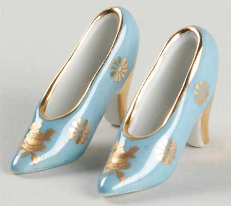 Limoges Miniature Figurines & Giftware Pair Of Shoes-Blue - No Box