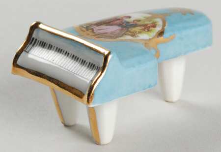 Limoges Miniature Figurines & Giftware Piano---Blue - No Box
