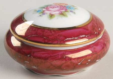 Limoges Miniature Figurines & Giftware Covered Box-Red - No Box