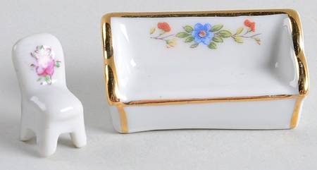 Limoges Miniature Figurines & Giftware Couch With Chair - No Box