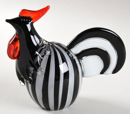 Lenox Art Glass Figurines Striking In Stripes-Rooster - No Box