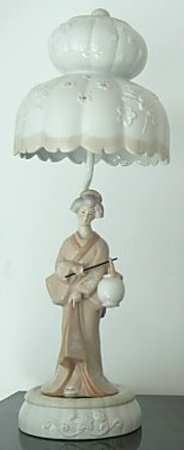 Ardalt Figurines Figural Lamp-Lady W/ Bucket - No Box