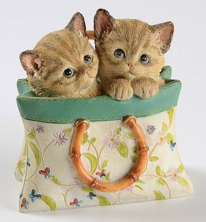 Sweet Kitties Sculpture Collection A Tote For Two - No Box