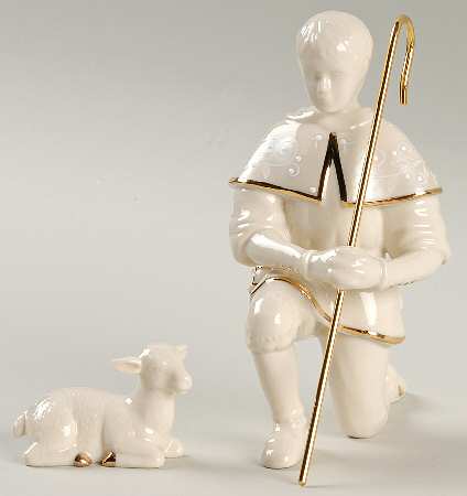 Innocence Nativity Shepherd With Lamb-Set Of 3 - Boxed