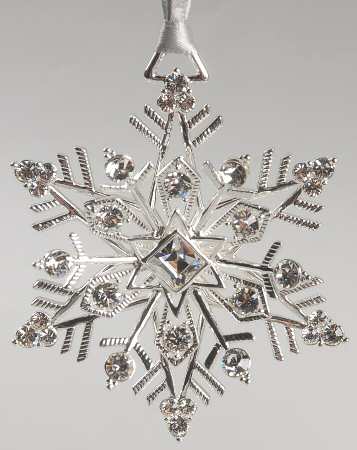 Crystal &amp; Silver Snowflake by Lunt Silver