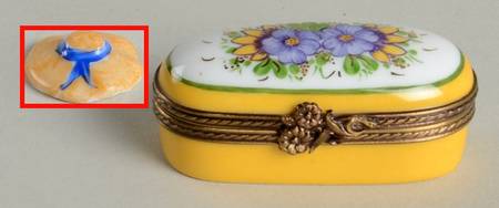 La Seynie Limoges Boxes Oblong Box With Sun Hat - No Box