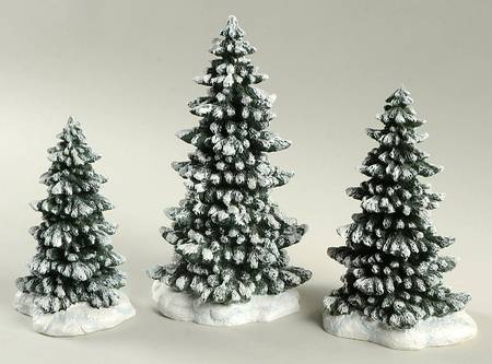 Williamsburg (Large) Snowy Trees-Set Of 3 - No Box