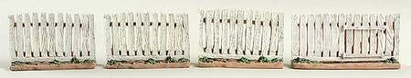 Williamsburg (Large) Picket Fences & Gate (Set Of 4) - Boxed