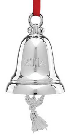 Silver Bell Ornament 2014-Angel - No Box