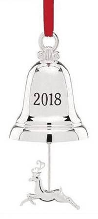 Silver Bell Ornament 2018-Reindeer - Boxed