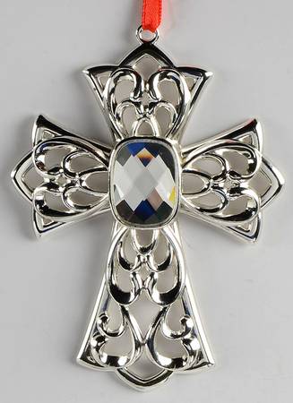 Bejeweled Ornament Gemmed Cross - Boxed