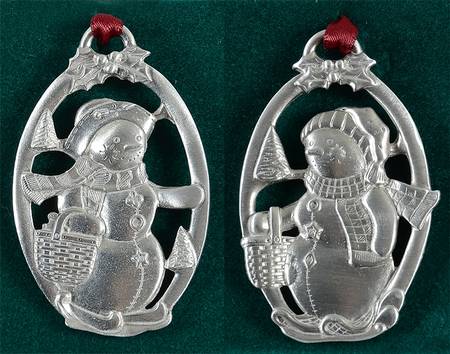 Snow Friends Snowman Ornaments (Set Of 2) - With Box