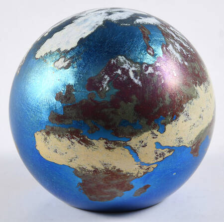 Lundberg Studios Crystal Paperweight Worldweight-Iridescent - No Box