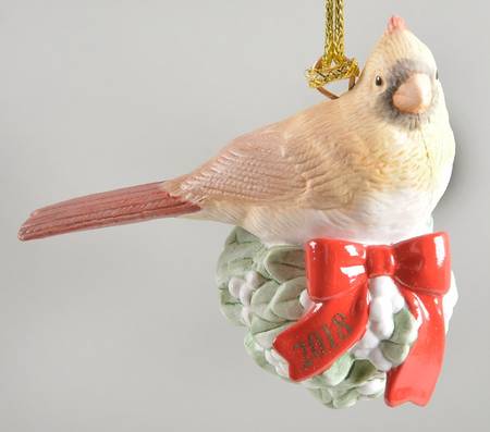 Christmas Birds Ornament Winter Female Cardinal - Boxed
