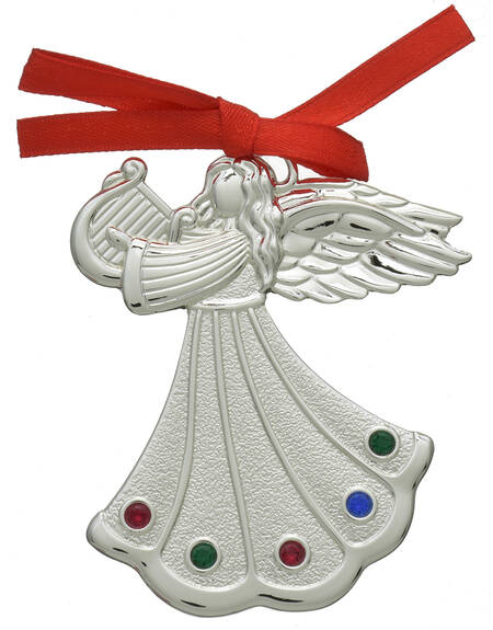 Jeweled Silver Charms Jeweled Angel - Boxed