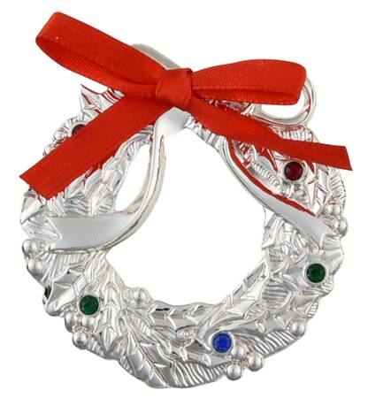 Jeweled Silver Charms Jeweled Wreath - No Box