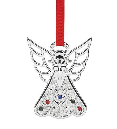 Jeweled Silver Charms Jeweled Angel - With Box