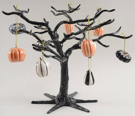 Mini Pumpkin Ornament Tree Ornaments & Tree Set - Set Of 11