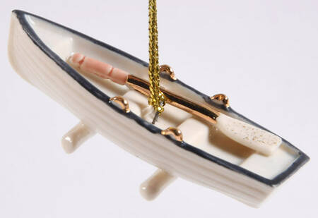 Summer Ornament Tree Row Boat - No Box