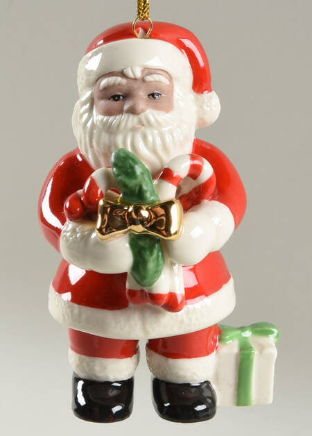 African American Santa Santa With Candy Cane - Boxed