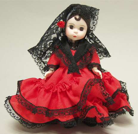 International-8" Doll Spanish Girl - Two-Tiered Gown - Boxed