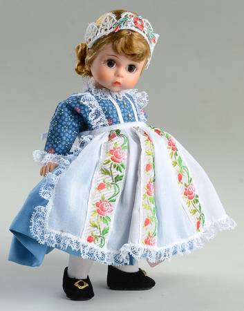 International-8" Doll Hungary - Blue Dress/White Apron - With Box 49a