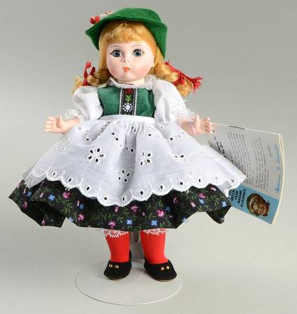 International-8" Doll Austria Girl -Black Skirt Blue Pink  - With Box